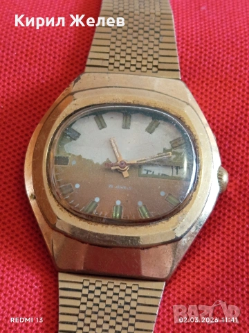 Стар механичен часовник СССР мъжки рядък позлатен за КОЛЕКЦИОНЕРИ 53742, снимка 6 - Антикварни и старинни предмети - 53677140