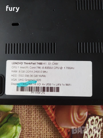 Продавам лаптоп Lenovo t480, снимка 5 - Лаптопи за дома - 53326913