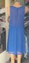 Свежа рокля в кралскосин цвят от шифон с подплата, снимка 3