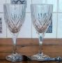 2 винтидж английски кристални гарафи, 2 кристални чаши и поднос със сребърно покритие., снимка 4
