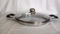 АМС масивен голям плитък тиган топ състояние+подарък капак, снимка 1
