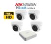 TURBO-HD комплект "HIKVISION", серия "HiLook" с 4 FullHD куполни камери и 4 канален DVR, снимка 1 - HD камери - 45143392