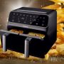 Фритюрник AirFryer Rosberg Premium RP51980N, 1700W, 2съда x 4л., Горещ въздух, Таймер, до 200°C, Чер, снимка 2