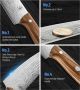 Комплект кухненски ножове EUNA с дървена дръжка, 6 ножа, снимка 3