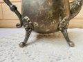 Красив посребрен чайник от Англия с цветя, снимка 8