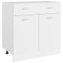 vidaXL Долен шкаф с чекмедже, бял, 80x46x81,5 см, ПДЧ(SKU:801236