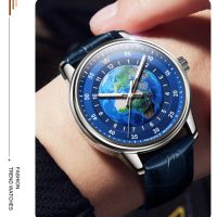 Луксозен,изключително красив мъжки кварцов часовник OLEVS,планета Земя, снимка 1 - Мъжки - 46103708
