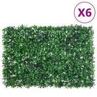  vidaXL Ограда от изкуствени храстови листа 6 бр зелено 40x60 см（SKU:366636, снимка 1 - Оранжерии - 45508231