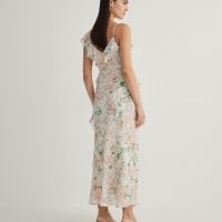 Разкошна нова дълга елегантна романтична волани къдри рокля Reserved пастелни нежни цветове , снимка 7 - Рокли - 45352011