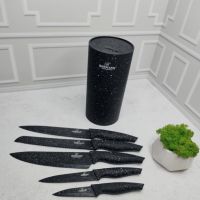 Комплект ножове и стойка Bohmann 6в1 , Мраморно покритие, Стомана, снимка 2 - Аксесоари за кухня - 45142036