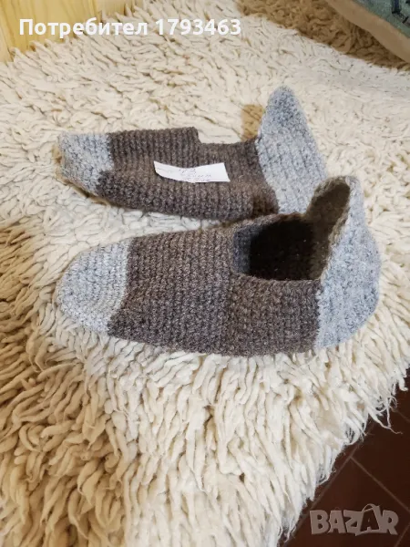 Ръчно плетени мъжки терлици от вълна, размер 43, снимка 1