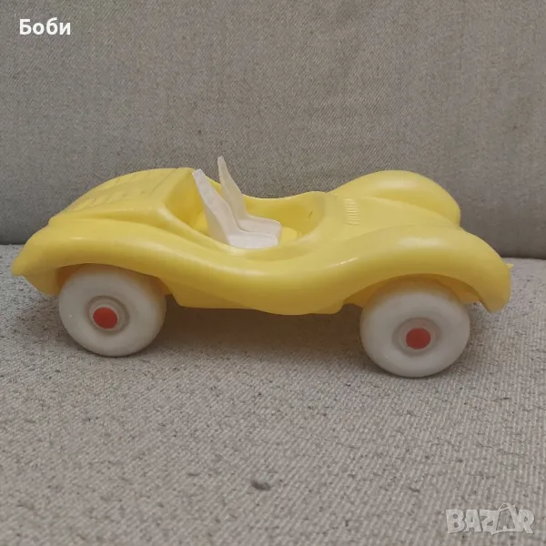 Стара Соц Българска Пластмасова Играчка Жълта Кола, снимка 1