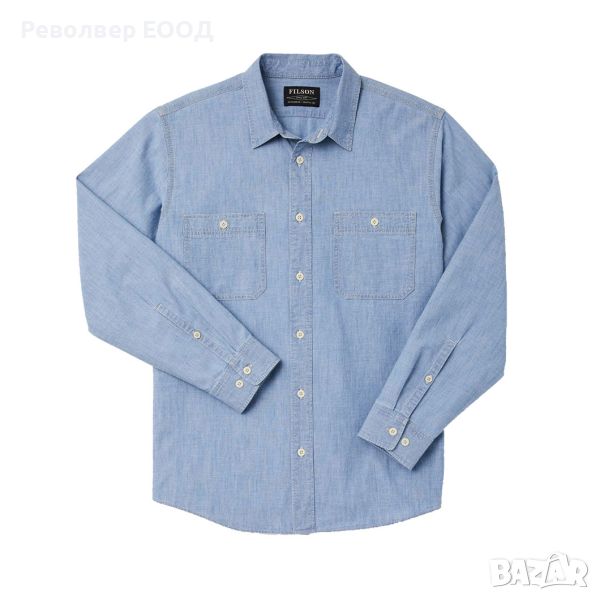 Мъжка риза Filson - Chambray CPO, в цвят Light Indigo Chambray, снимка 1