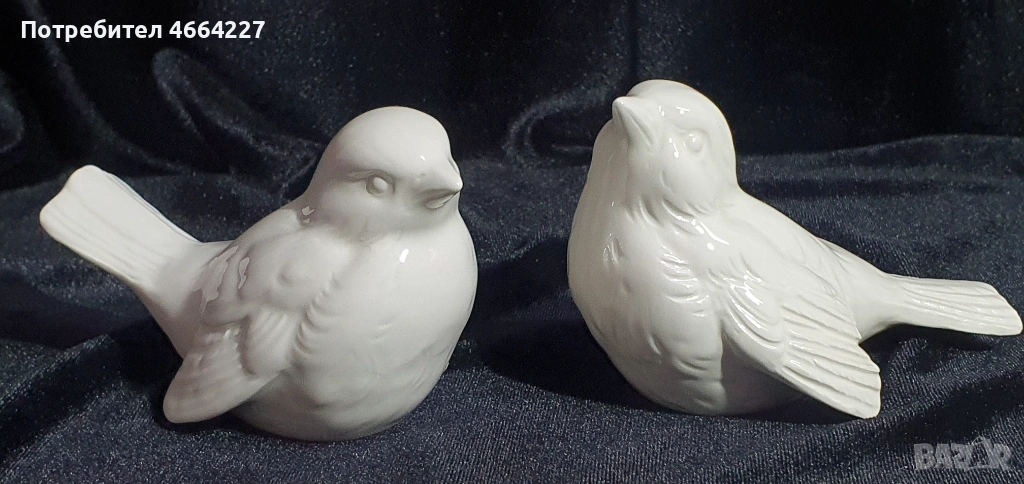 Елегантни бели порцеланови фигурки на птици  Goebel , снимка 1