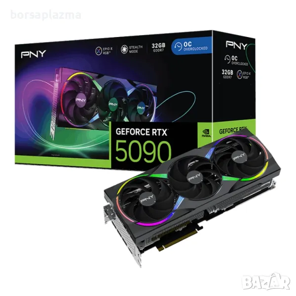 Видео карта, PNY GeForce RTX 5090 32GB ARGB Triple Fan OC, снимка 1