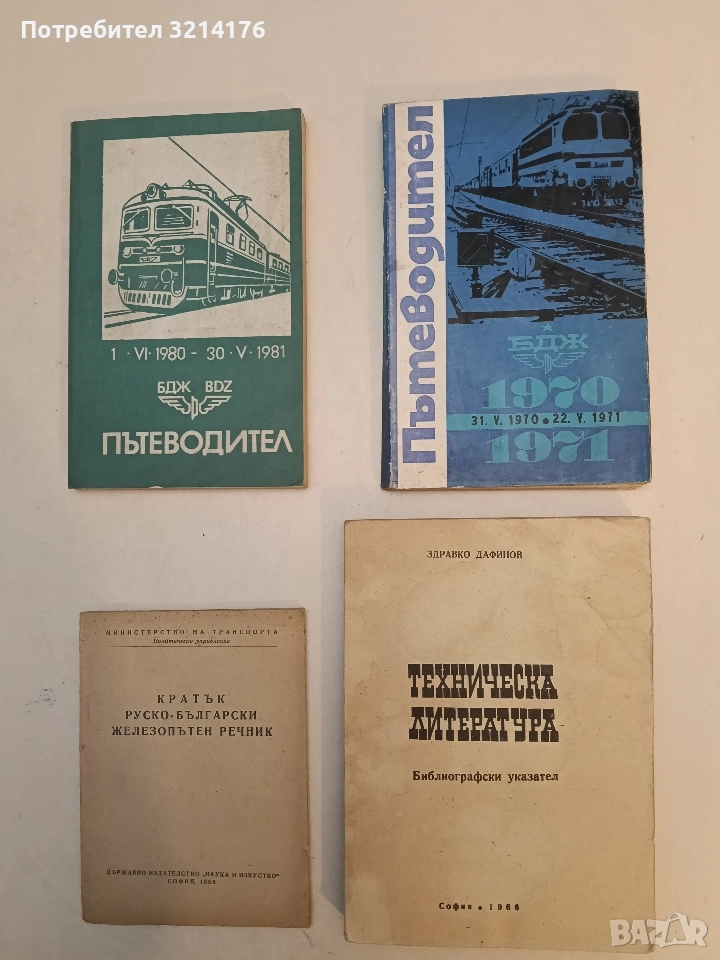 БДЖ. Пътеводител. 1970-1971 – Указател, снимка 1