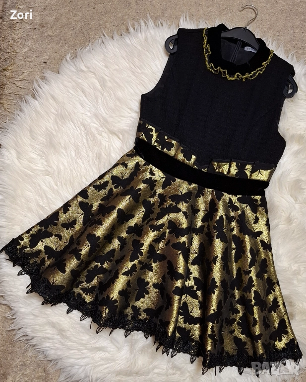 РАЗКОШНА рокля в златисто-черно, снимка 1