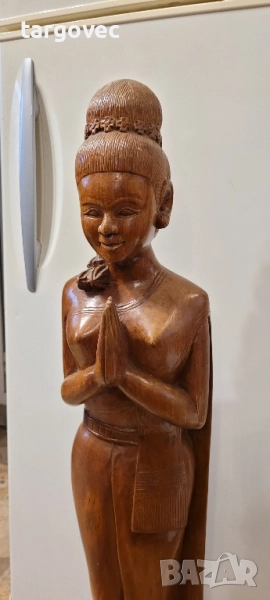 изящна масивна над 1метър дървена фигура , снимка 1