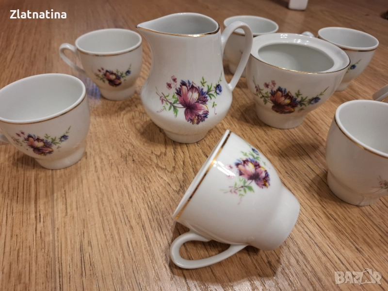 Сервиз за кафе с рядък декор., снимка 1
