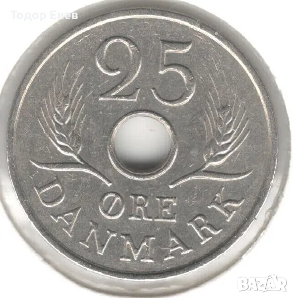 Denmark-25 Øre-1968 C♥S-KM# 855-Frederik IX, снимка 1