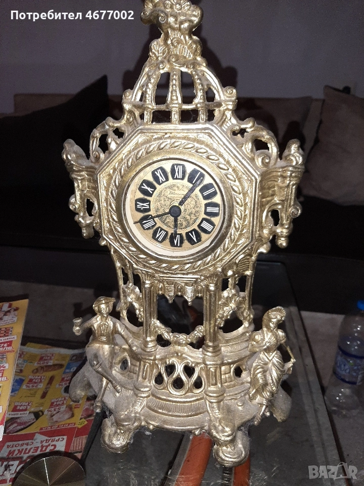 прекрасен бронзов часовник, снимка 1