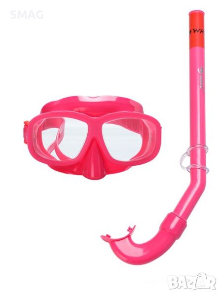 Детска плажна маска и комплект шнорхел за плуване Розова 3-6 години, снимка 1