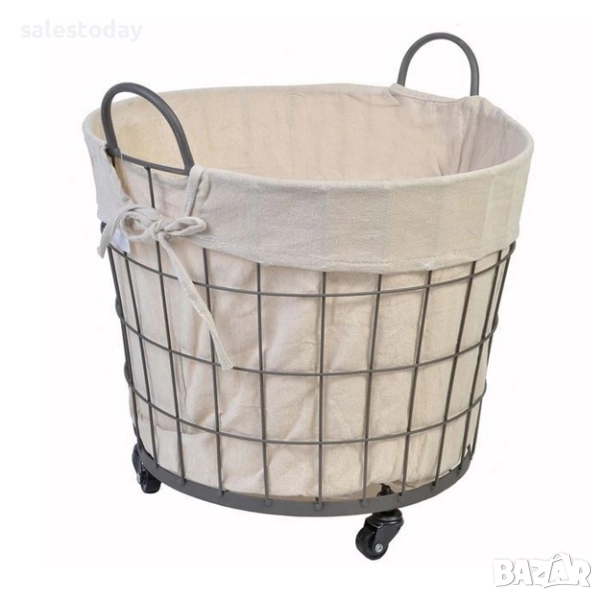 Кош за дърва с колелца, Ø40x30 см., кръгъл, снимка 1