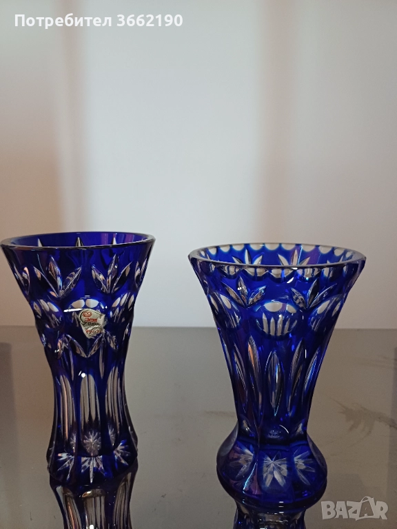 Сет от две кристални вази, снимка 1