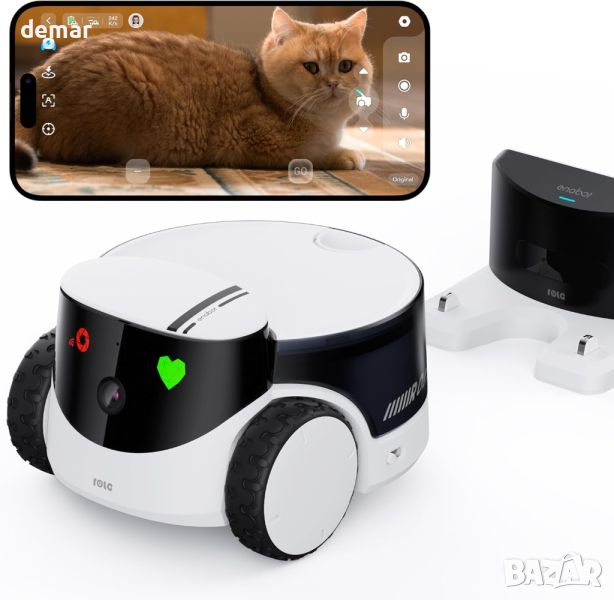 Enabot EBO ROLA PetPal 2.5K Camera Robot: Подвижна камера робот за домашни любимци - котка WiFi QHD, снимка 1