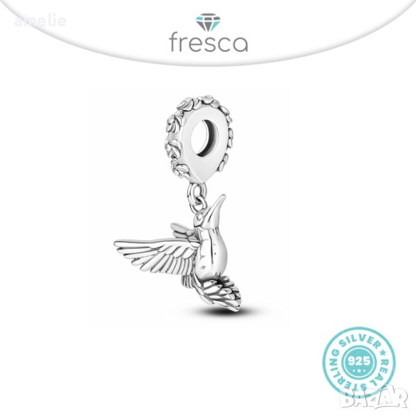 Талисман Fresca по модел тип Pandora Пандора сребро 925 My Hummingbird. Колекция Amélie, снимка 1