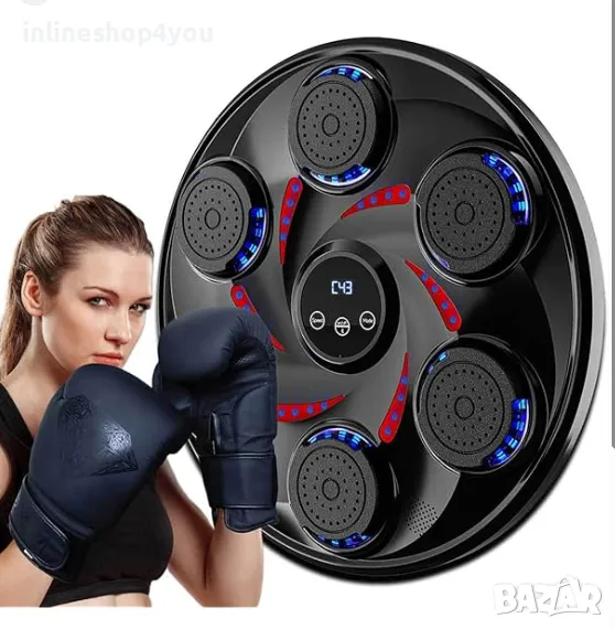 Бокс машина музикална със светлина ,5 мишени, 2 ръкавици, снимка 1