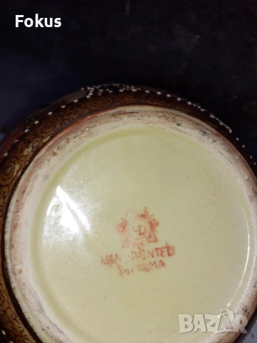 Голяма стара антикварна ваза Сатцума Satsuma порцелан буркан, снимка 5 - Антикварни и старинни предмети - 53445199