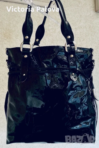 Маркова кожена чанта лак FREDERIC PARIS, снимка 3 - Чанти - 50675539