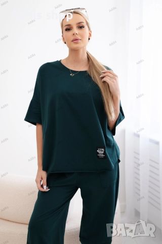 Дамски памучен комплект блуза + панталон, 3цвята , снимка 8 - Комплекти - 45963144