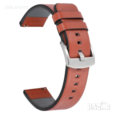 GL03 Кожена каишка за Apple Huawei Samsung Galaxy Watch Xiaomi Garmin, снимка 4 - Резервни части за телефони - 53196450