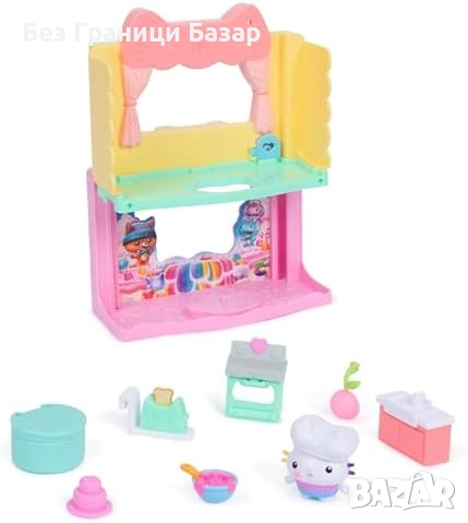 Нова Gabby's Dollhouse Кухня Кейки + Фигурка и Аксесоари за Деца играчка, снимка 4 - Кукли - 51493697