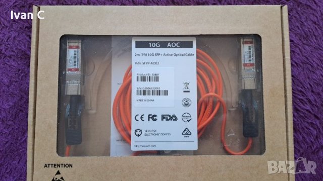 FS 10G SFP+ Active Optical Cable - Активен Оптичен Кабел, снимка 3 - Кабели и адаптери - 45155076