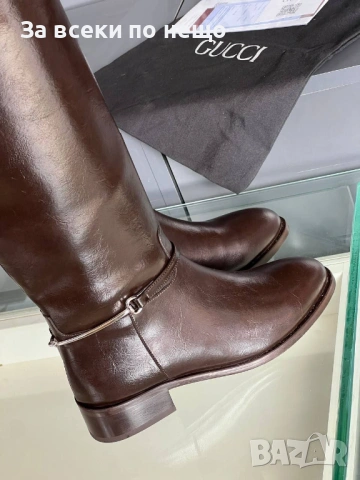 Gucci Дамски Кафеви Зимни Ботуши Гучи Код E1185, снимка 7 - Дамски ботуши - 53226995