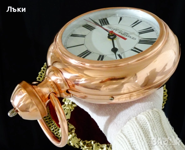 Стенен часовник Genevieve Lethu,чиста червена мед. , снимка 5 - Антикварни и старинни предмети - 52900277