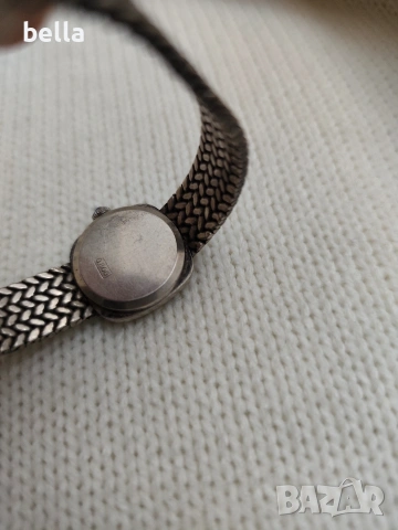 BAUME & MERCIER-Сребърен дамски часовник,сребърна верижка с интересна масивна плетка 800 проба, снимка 6 - Антикварни и старинни предмети - 53148330