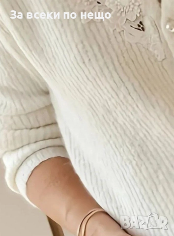 Бяла Жилетка С Брюкселска Дантела И Копчета Код S402, снимка 4 - Жилетки - 52730058