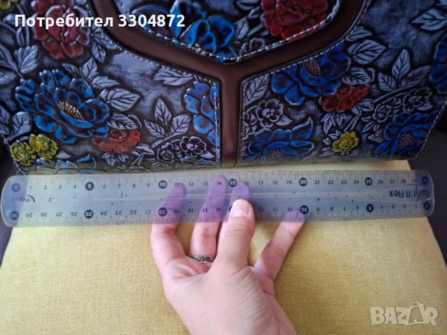 Дамска чанта на релефни цветни рози от еко кожа, снимка 7 - Чанти - 53142909