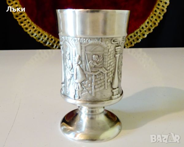 Чаша от калай с Ловец и Оръжейник. , снимка 6 - Антикварни и старинни предмети - 45912771