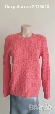 POLO Ralph Lauren Cable Wool / Cashmere Knit Womens Size L - XL ОРИГИНАЛ! Дамски Пуловер !, снимка 8 - Блузи с дълъг ръкав и пуловери - 53579190