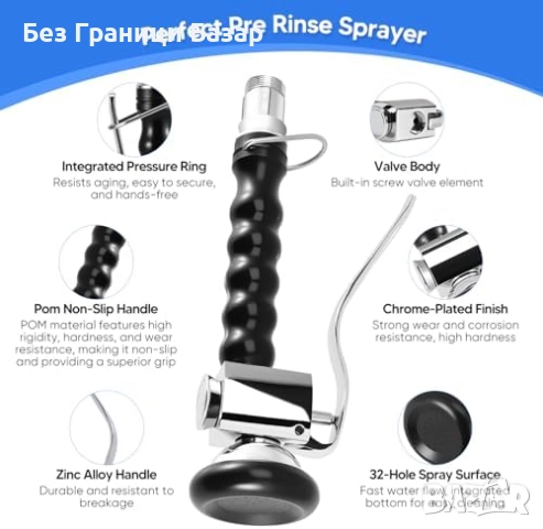 Нова кухненска спрей глава, високо налягане, въртяща се дюза за мивка, снимка 2 - Други - 52257123