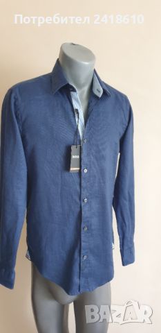 Hugo Boss Slim Fit Stretch Linen Mens Size S ОРИГИНАЛ! НОВО! Мъжка Ленена Риза!, снимка 4 - Ризи - 46102809