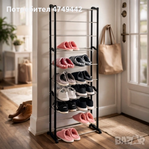 Метален органайзер за обувки XXL, 10 нива, за 30 чифта