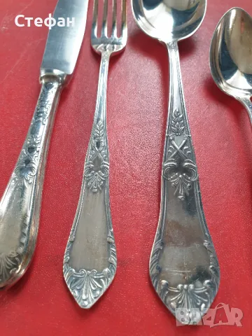 Комплект посребрени прибори, снимка 6 - Антикварни и старинни предмети - 50288468