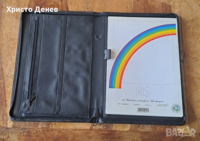 папка луксозна за документи с цип дизайнерска на квадрати естествена кожа А4 внос от Германия, снимка 2 - Ученически пособия, канцеларски материали - 54139610