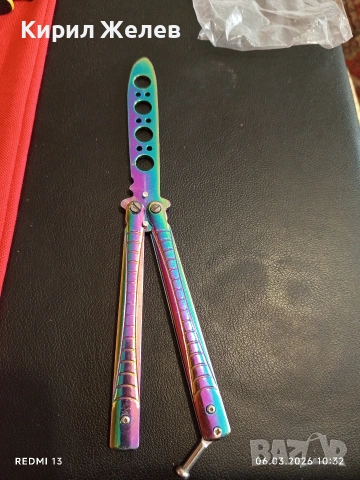 Тренировъчен нож тип пеперуда хамелеонен ефект за КОЛЕКЦИЯ ДЕКОРАЦИЯ 48942, снимка 4 - Ножове - 53731576